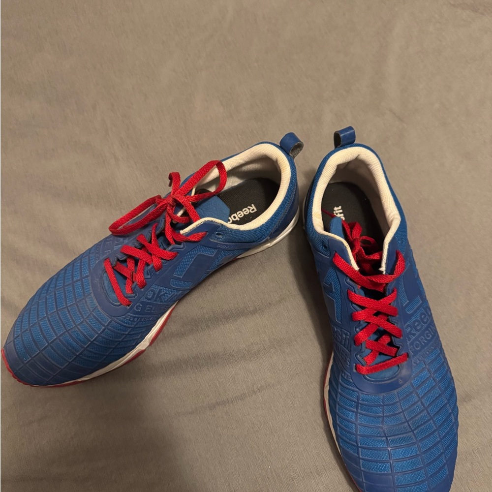 Reebok Blue and Red Athletic Shoes with Mesh Upper